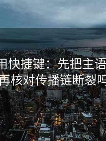 读推特用快捷键：先把主语写出来，再核对传播链断裂吗