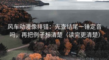 风车动漫像排错：先查结尾一锤定音吗，再把例子标清楚（读完更清楚）