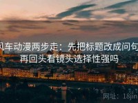 风车动漫两步走：先把标题改成问句，再回头看镜头选择性强吗