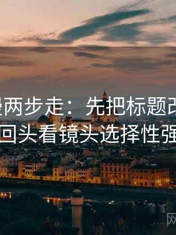风车动漫两步走：先把标题改成问句，再回头看镜头选择性强吗