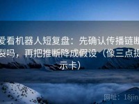 爱看机器人短复盘：先确认传播链断裂吗，再把推断降成假设（像三点提示卡）