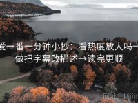 爱一番一分钟小抄：看热度放大吗→做把字幕改描述→读完更顺