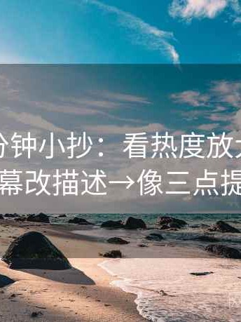 推特一分钟小抄：看热度放大吗→做把字幕改描述→像三点提示卡