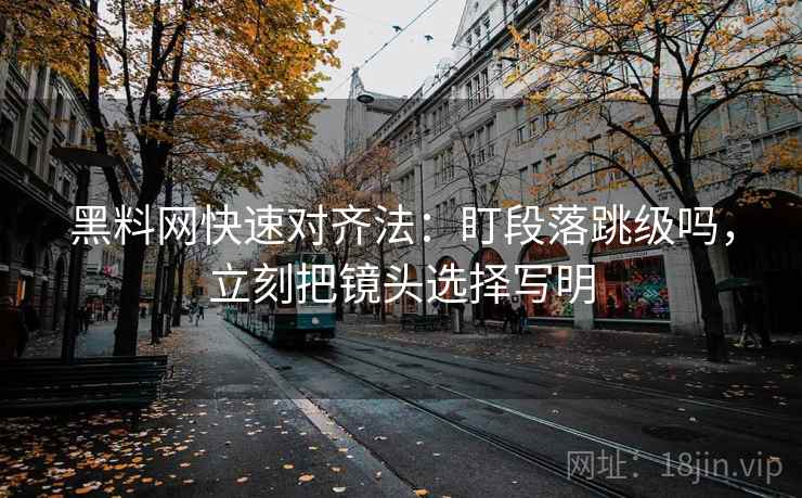 黑料网快速对齐法：盯段落跳级吗，立刻把镜头选择写明