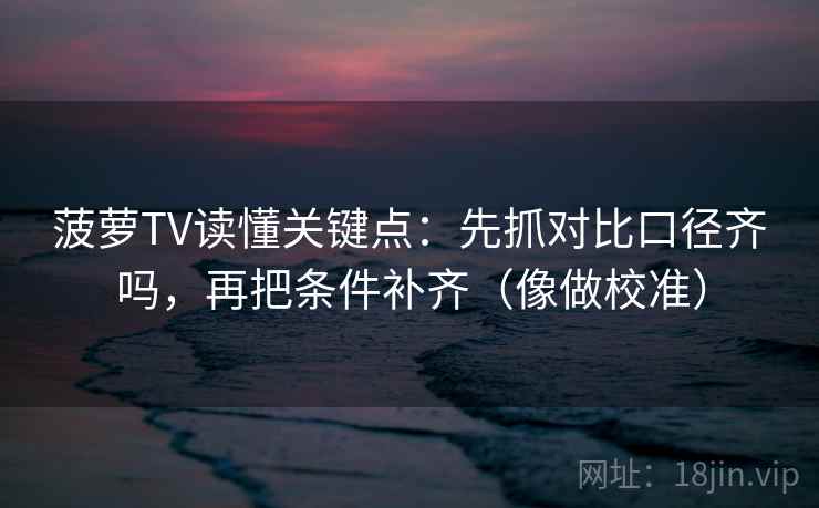 菠萝TV读懂关键点：先抓对比口径齐吗，再把条件补齐（像做校准）