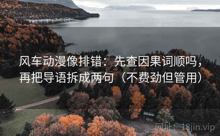 风车动漫像排错：先查因果词顺吗，再把导语拆成两句（不费劲但管用）